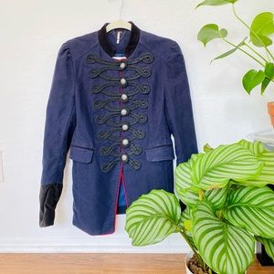 Free People Fancy Navy Blue Coat